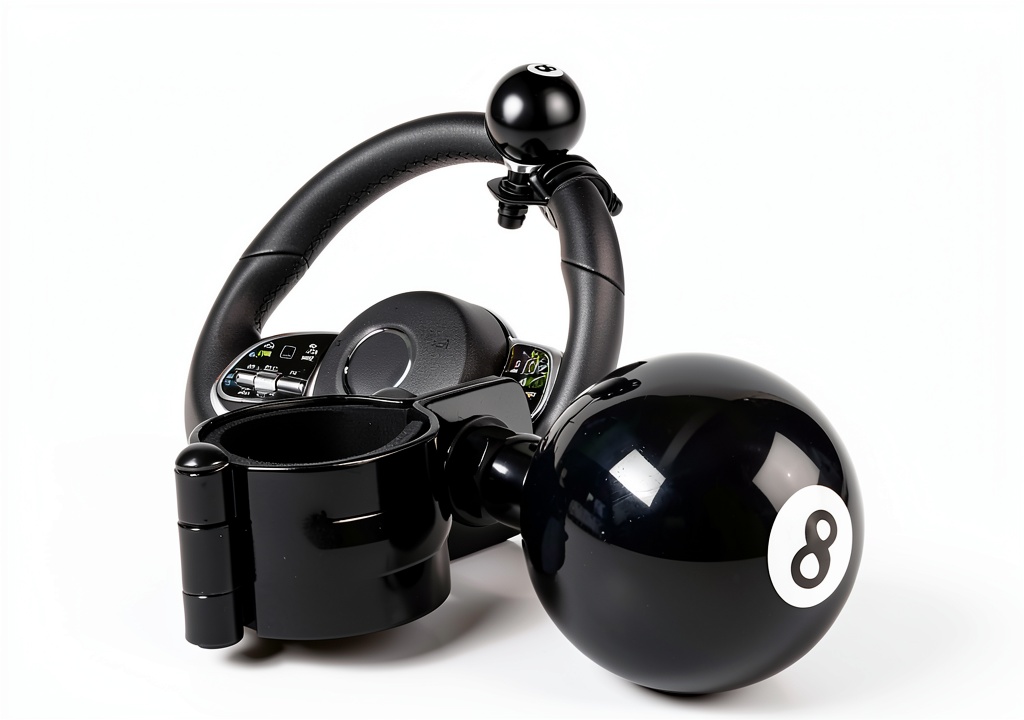 Driver using the 8 Ball Steering Wheel Knob in an urban setting