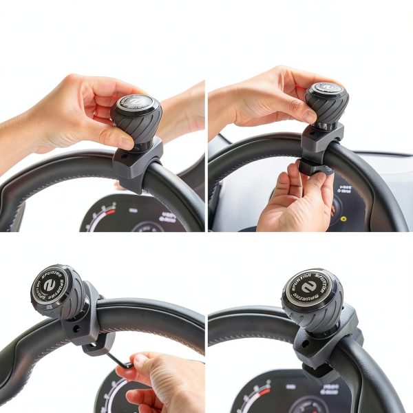 Steering Wheel Spinner Spurtar Black Manual Knob-5