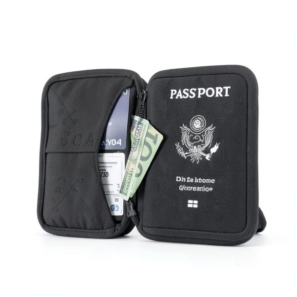 Zero Grid RFID Passport Wallet Black Nylon-5