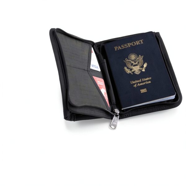 Zero Grid RFID Passport Wallet Black Nylon-4