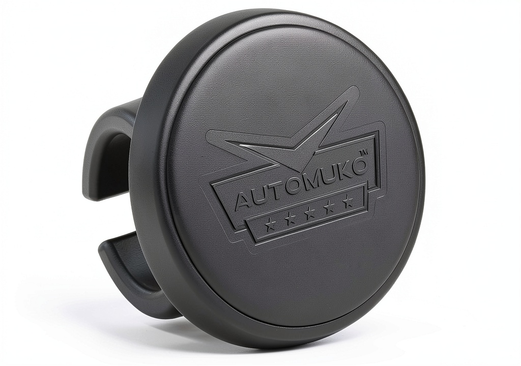 Installing AutoMuko Steering Wheel Spinner Black ABS Design on a wooden desk