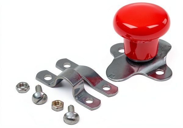 Red Steering Wheel Spinner Woods Aluminum Fit-0