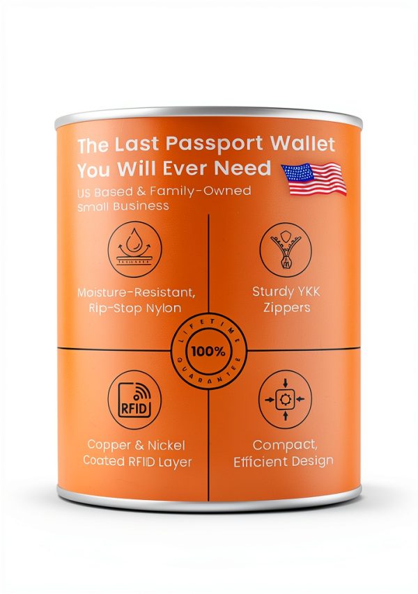 Zero Grid RFID Passport Wallet Black Nylon-6