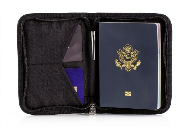 Zero Grid RFID Passport Wallet Black Nylon-1