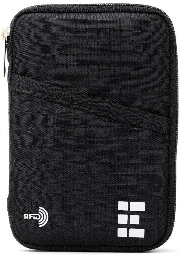 Zero Grid RFID Passport Wallet Black Nylon-0