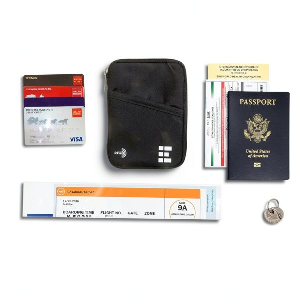 Zero Grid RFID Passport Wallet Black Nylon-2